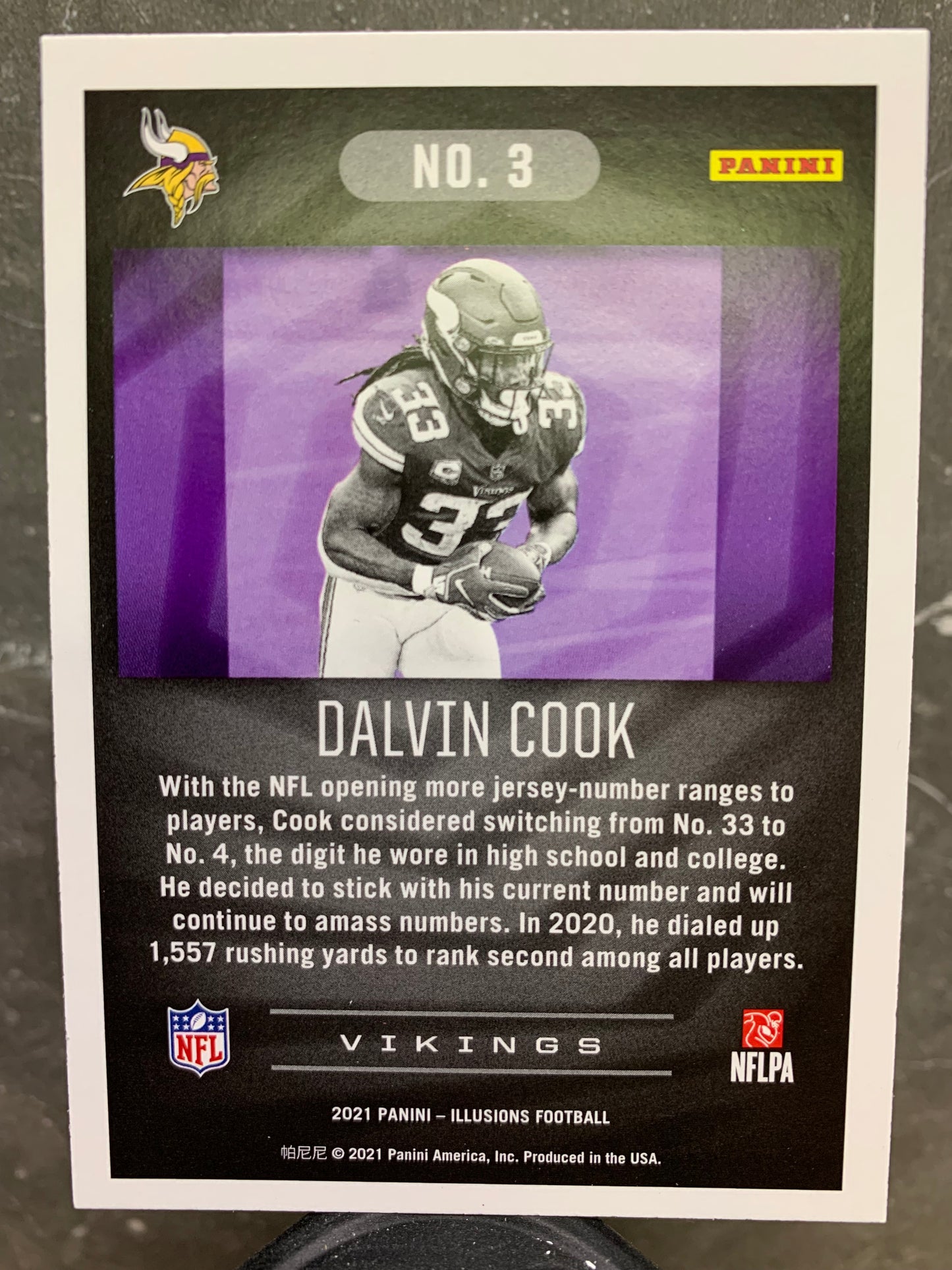 2021 Panini Illusions #3 Dalvin Cook Minnesota Vikings