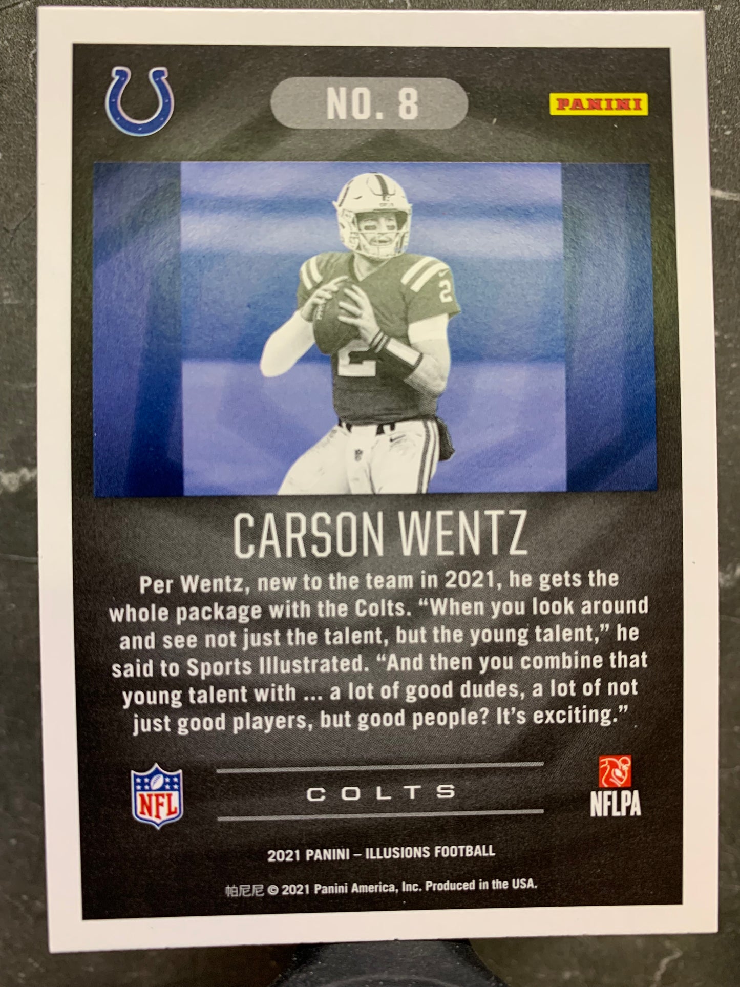 2021 Panini Illusions #8 Carson Wentz Indianapolis Colts