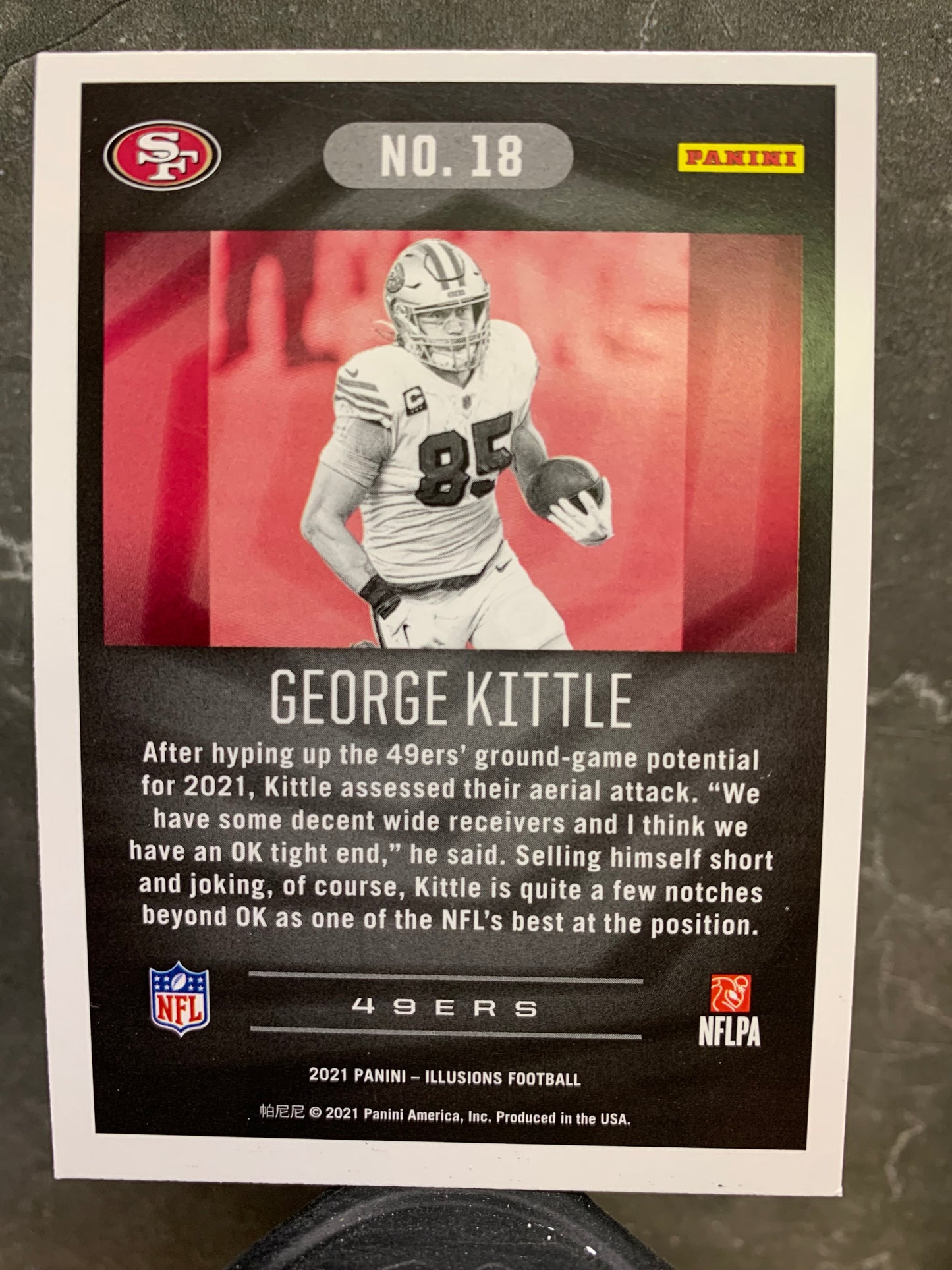 2021 Panini Illusions #18 George Kittle San Francisco 49ers