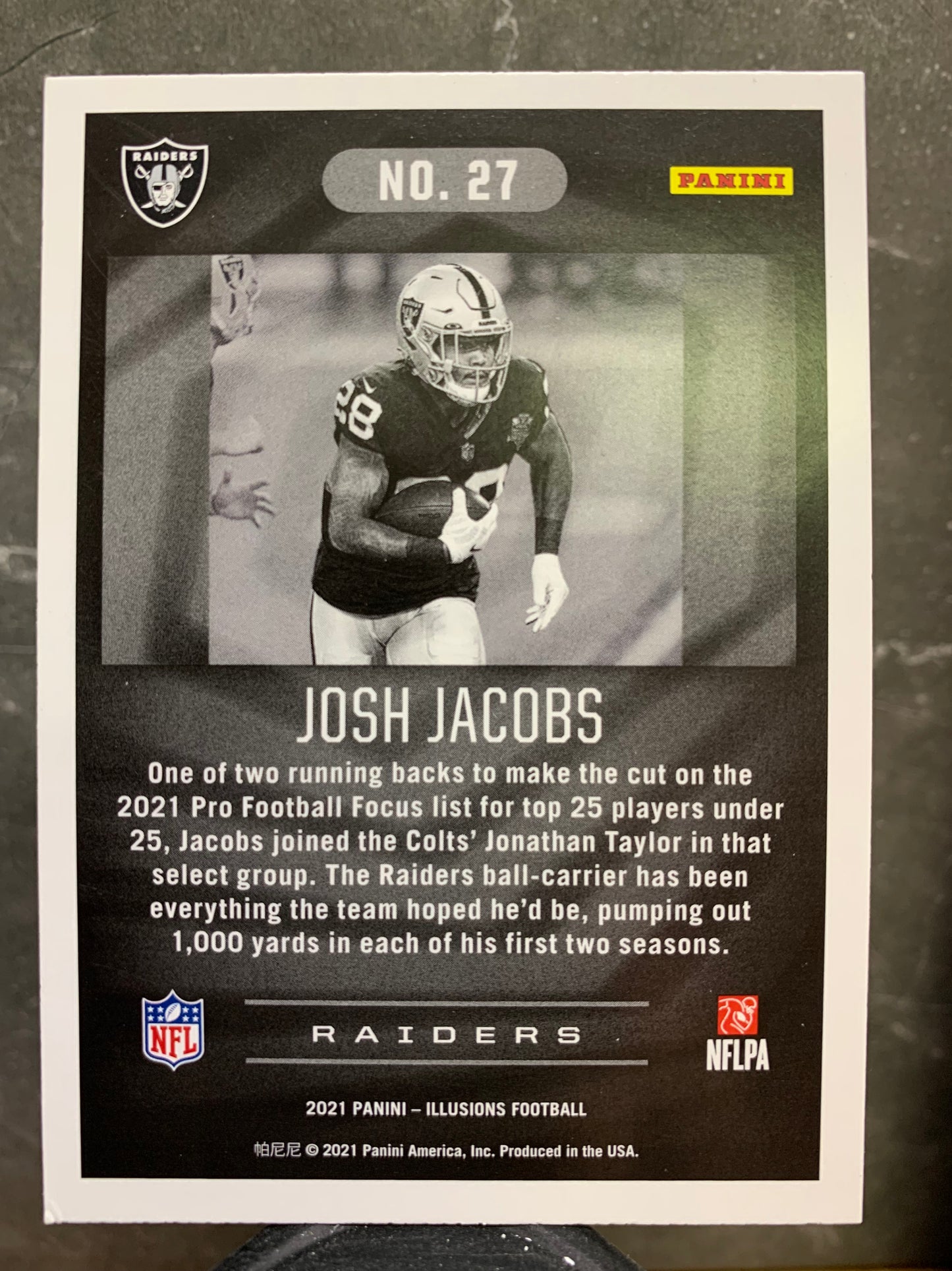 2021 Panini Illusions #27 Josh Jacobs Las Vegas Raiders