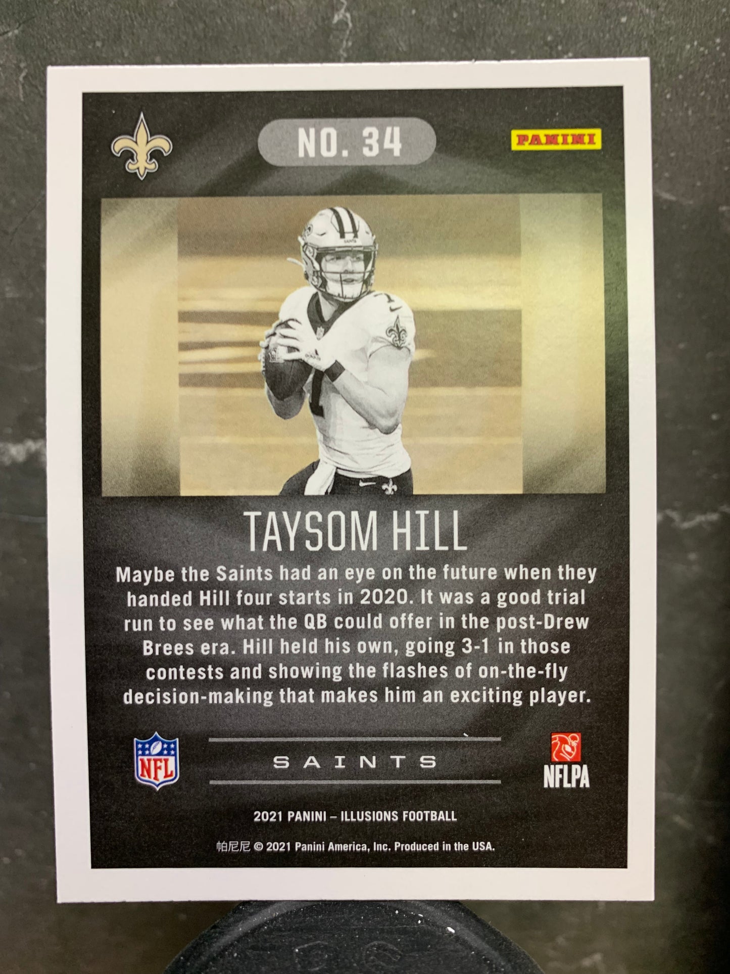 2021 Panini Illusions #34 Taysom Hill New Orleans Saints