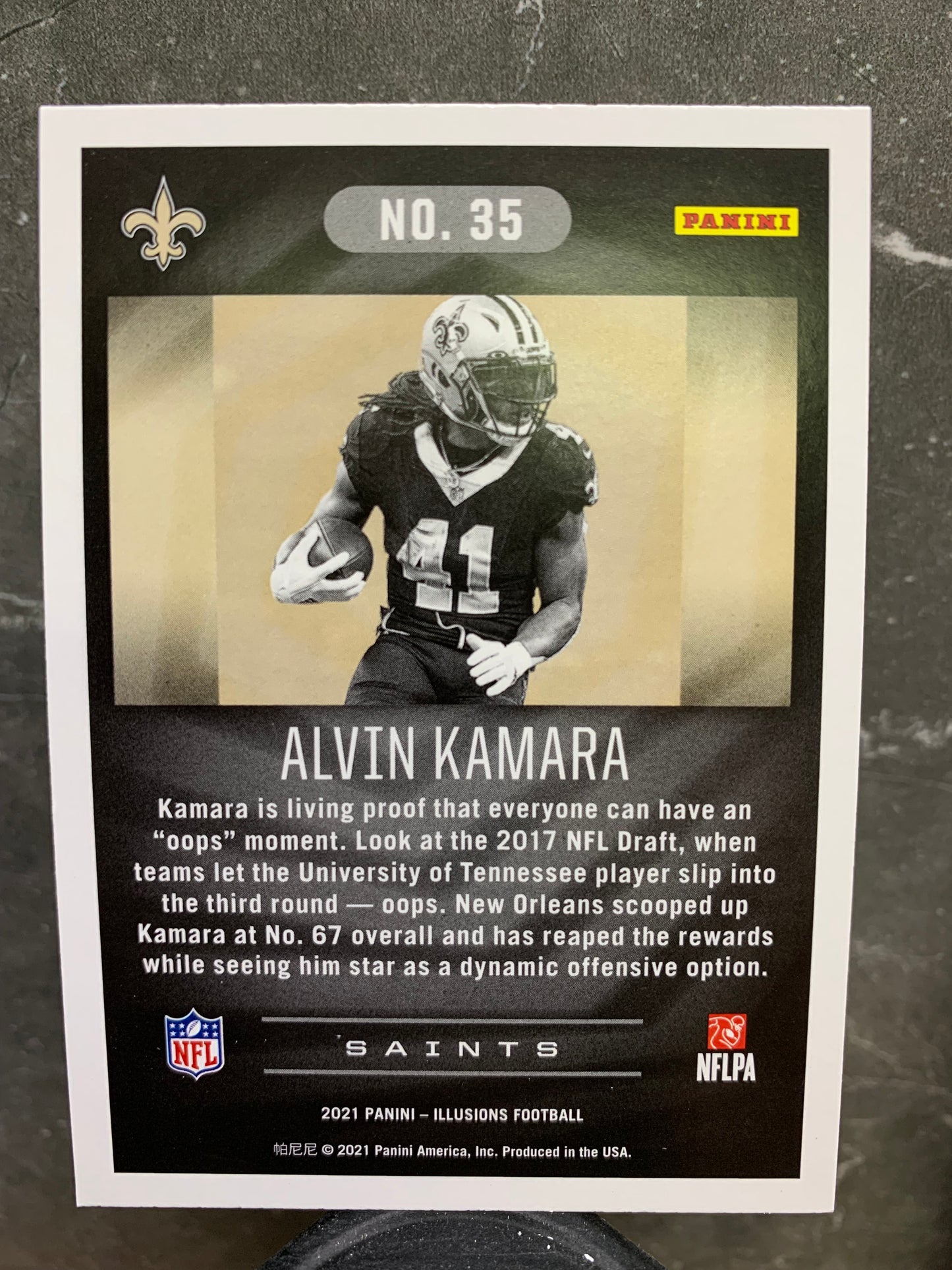 2021 Panini Illusions #35 Alvin Kamara New Orleans Saints