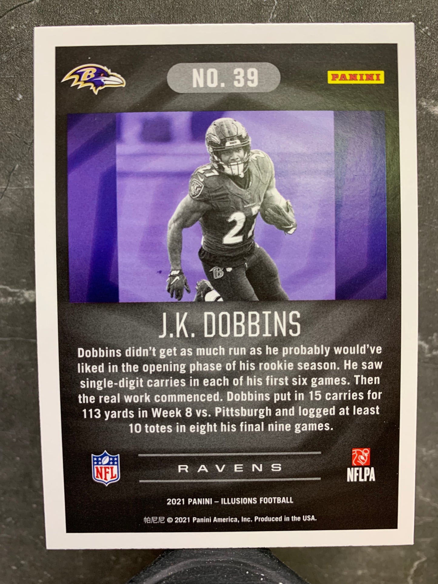 2021 Panini Illusions #39 J.K. Dobbins Baltimore Ravens