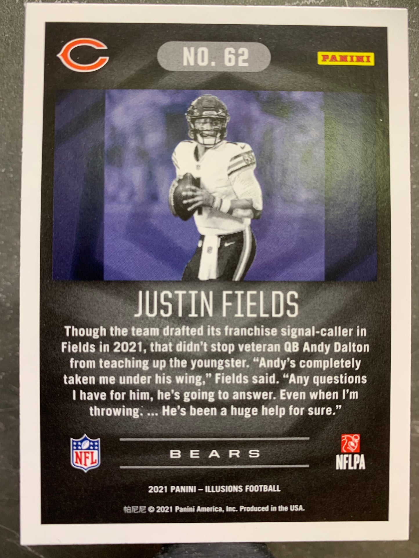 2021 Panini Illusions #62 Justin Fields RC Chicago Bears