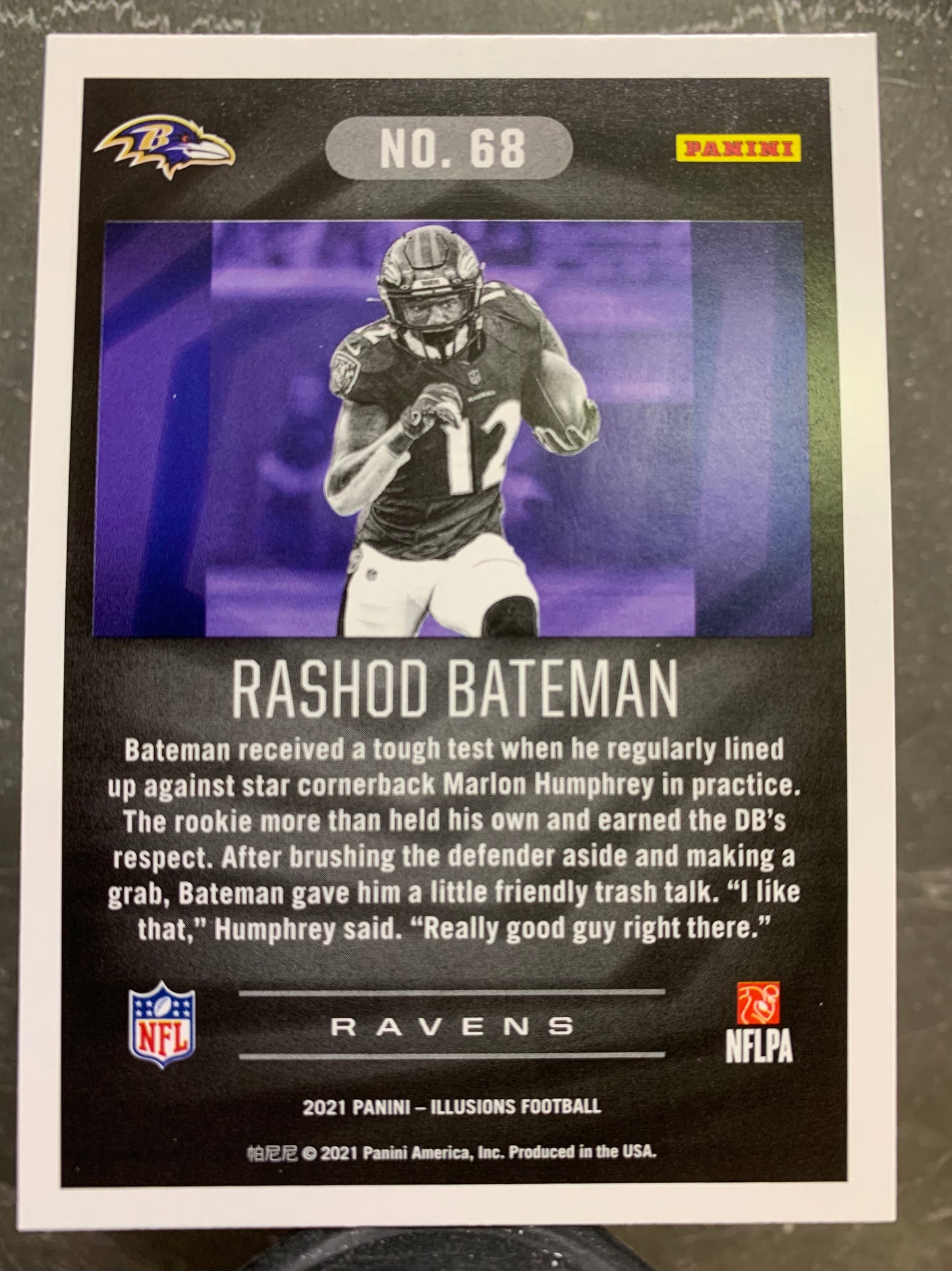 2021 Panini Illusions #68 Rashod Bateman RC Baltimore Ravens