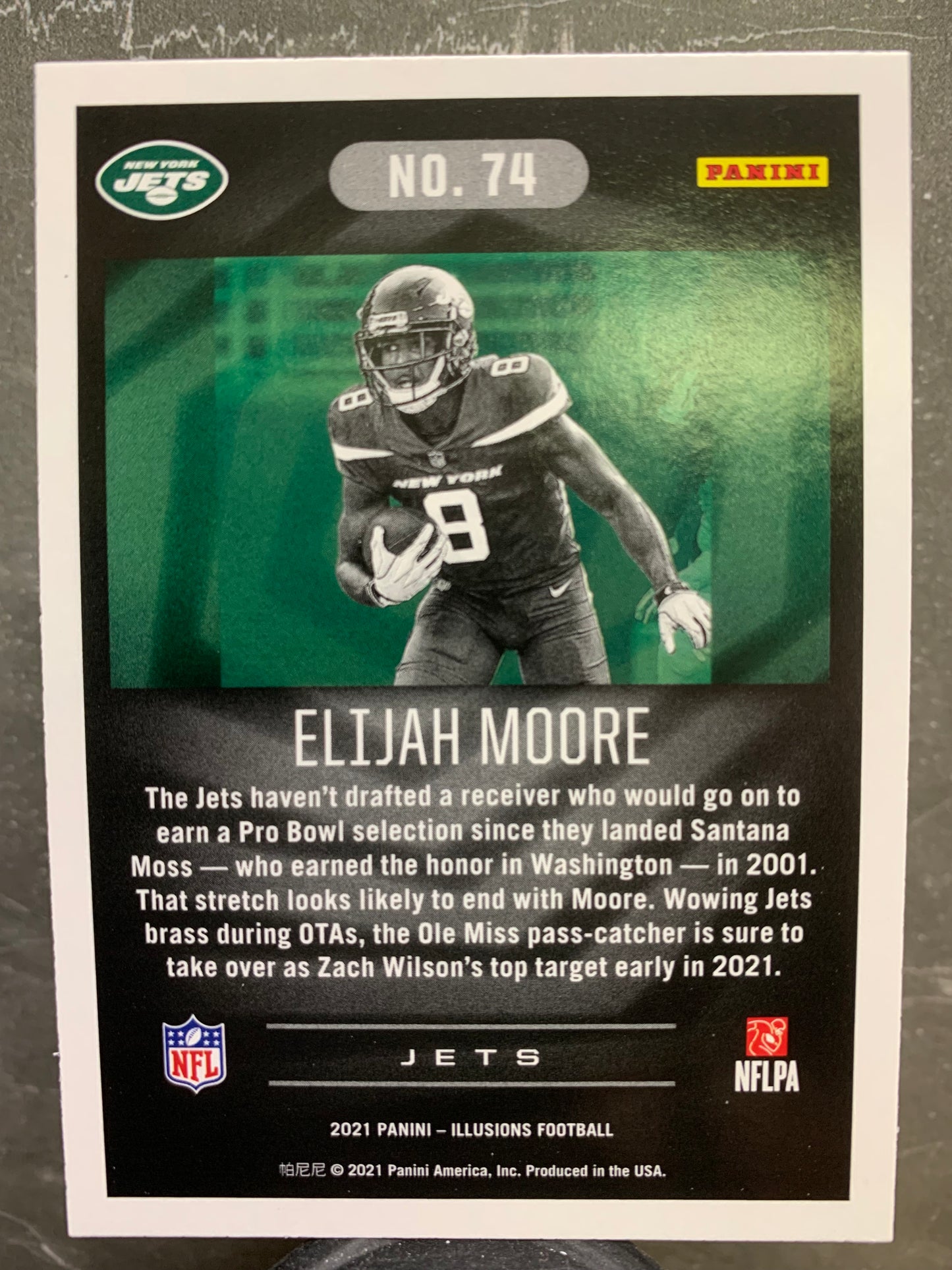 2021 Panini Illusions #74 Sapphire  Elijah Moore New York Jets