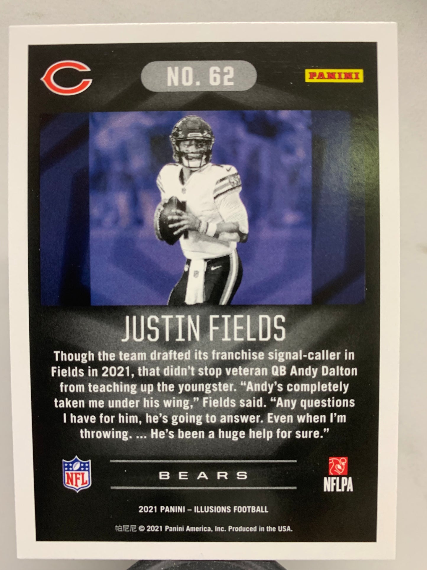 2021 Panini Illusions #62 Sapphire  Justin Fields Chicago Bears