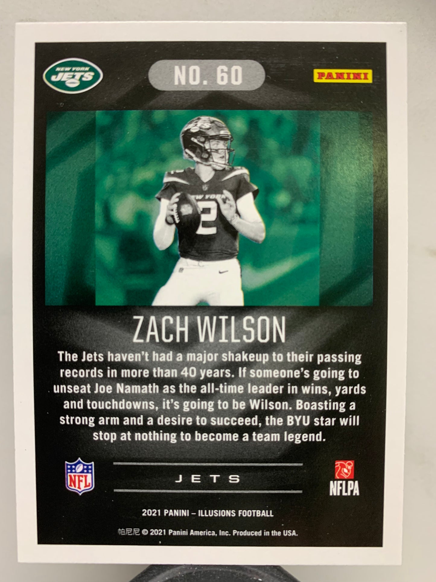 2021 Panini Illusions #60 Sapphire  Zach Wilson New York Jets