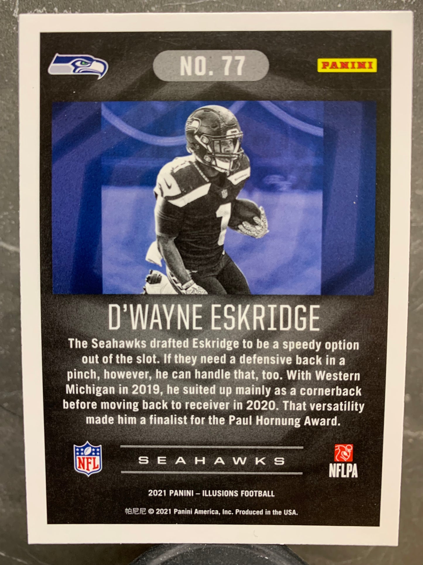 2021 Panini Illusions #77 D'Wayne Eskridge RC Seattle Seahawks