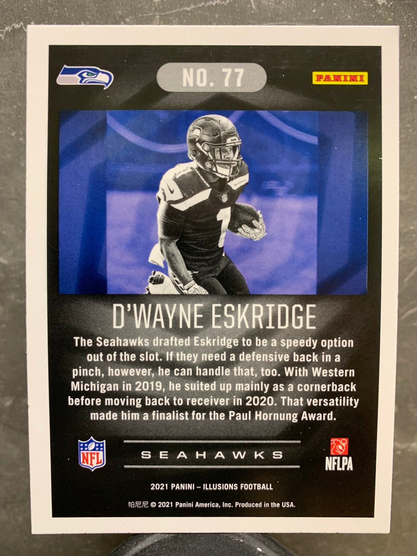 2021 Panini Illusions #77 Sapphire  D'Wayne Eskridge Seattle Seahawks