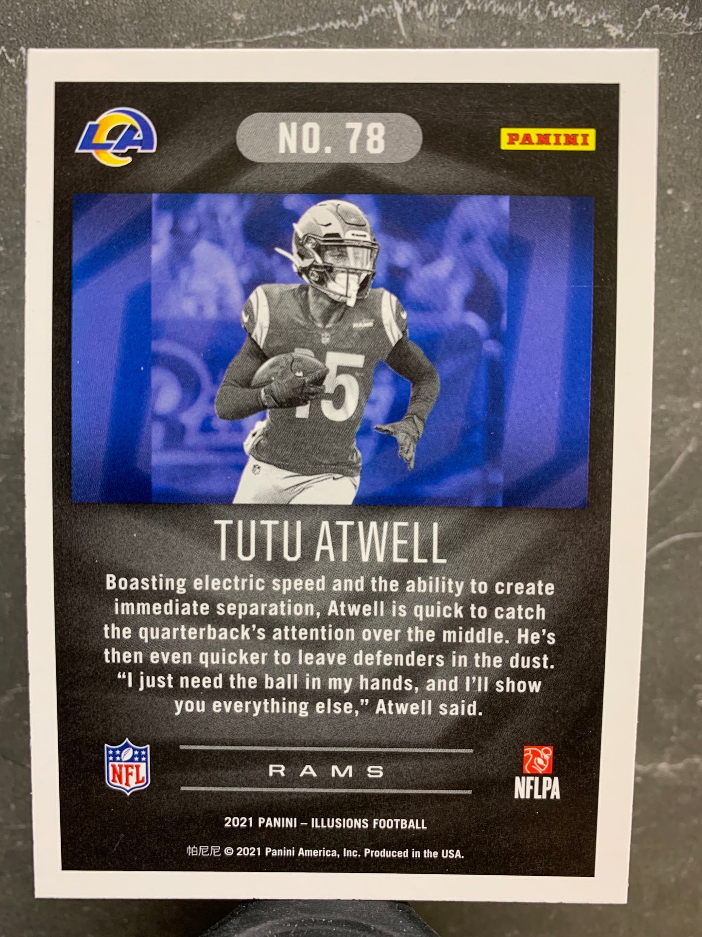 2021 Panini Illusions #78 Tutu Atwell RC Los Angeles Rams