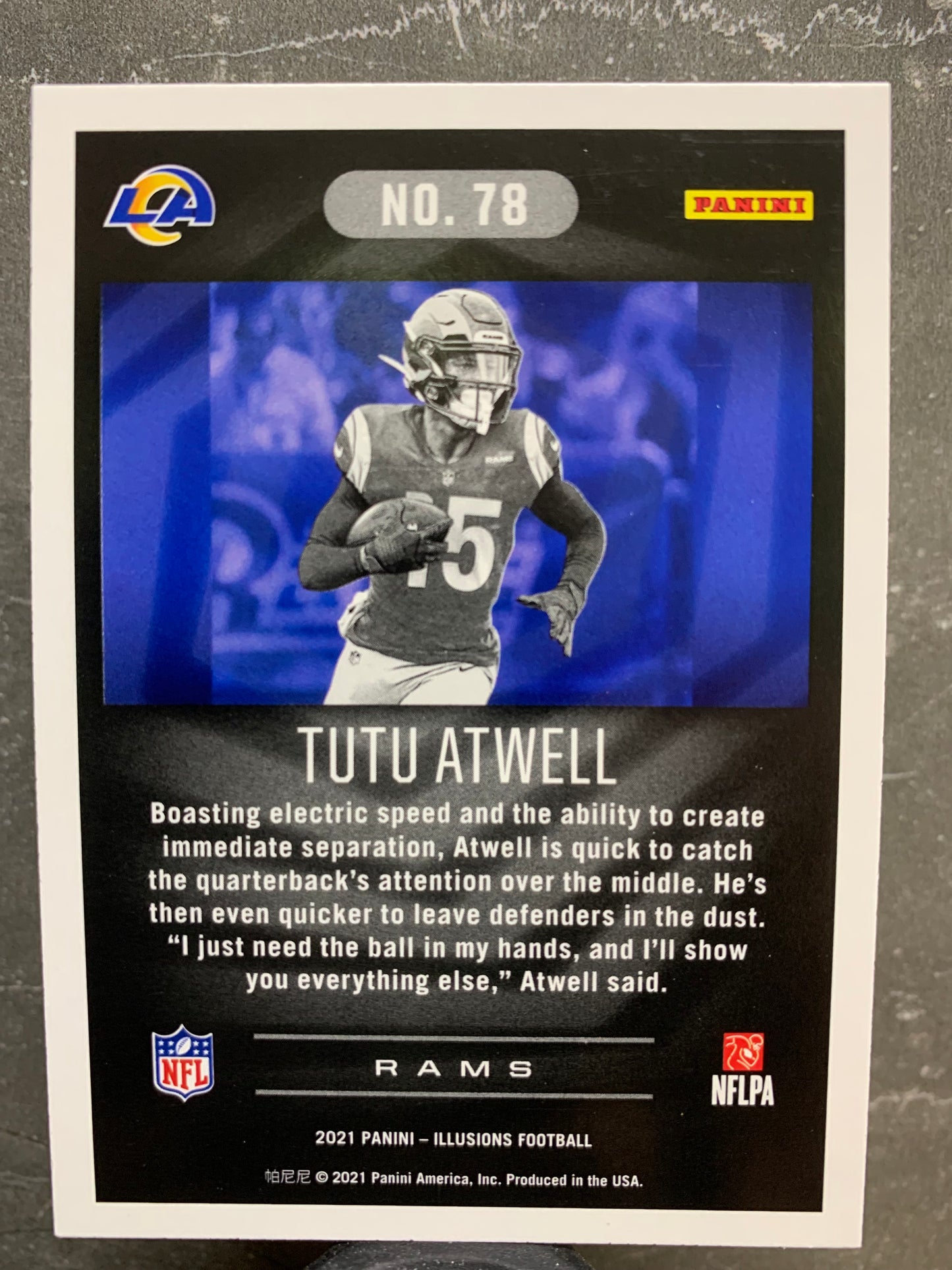 2021 Panini Illusions #78 Sapphire  Tutu Atwell Los Angeles Rams