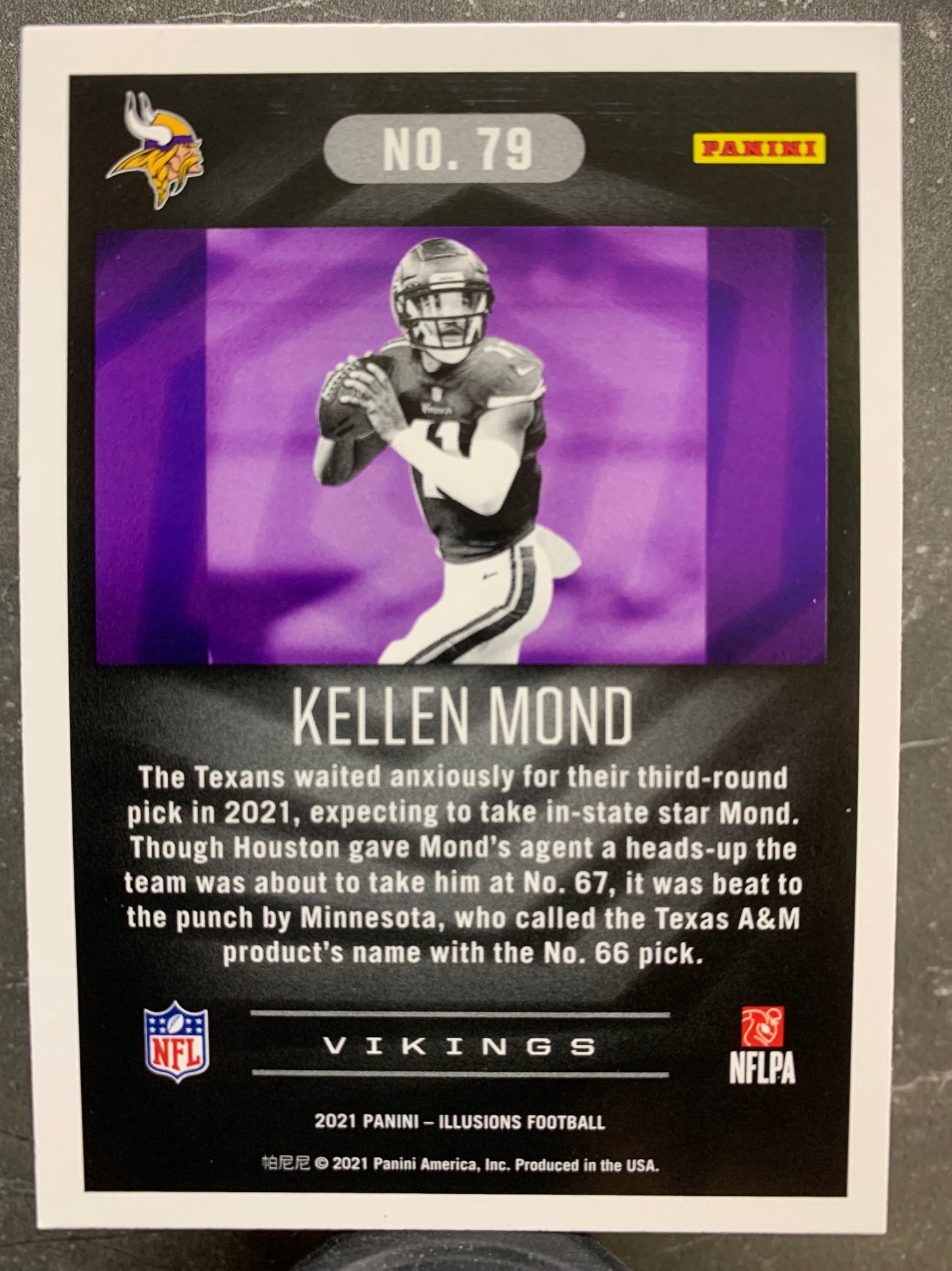 2021 Panini Illusions #79 Sapphire Kellen Mond Minnesota Vikings