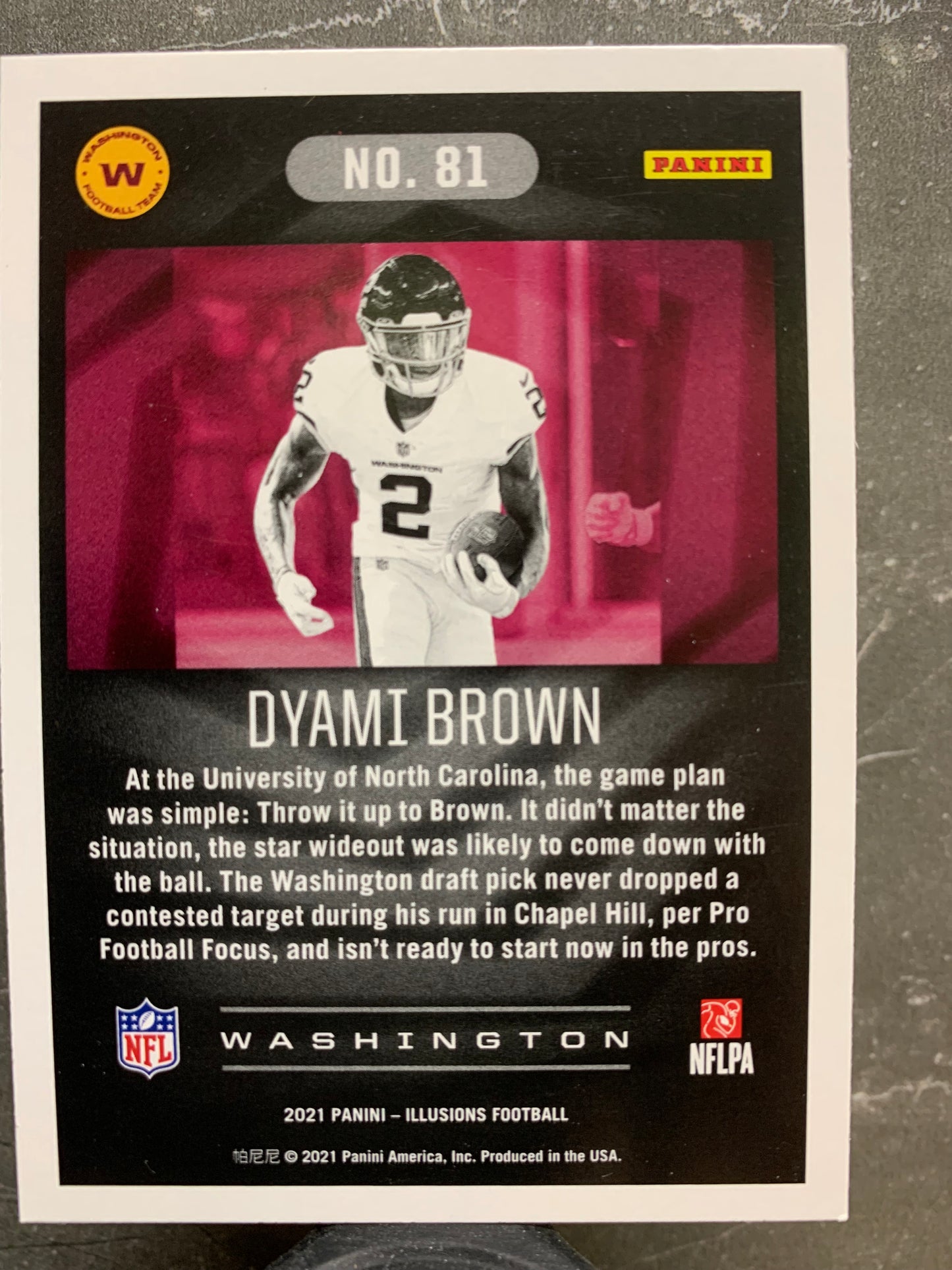 2021 Panini Illusions #81 Sapphire  Dyami Brown Washington