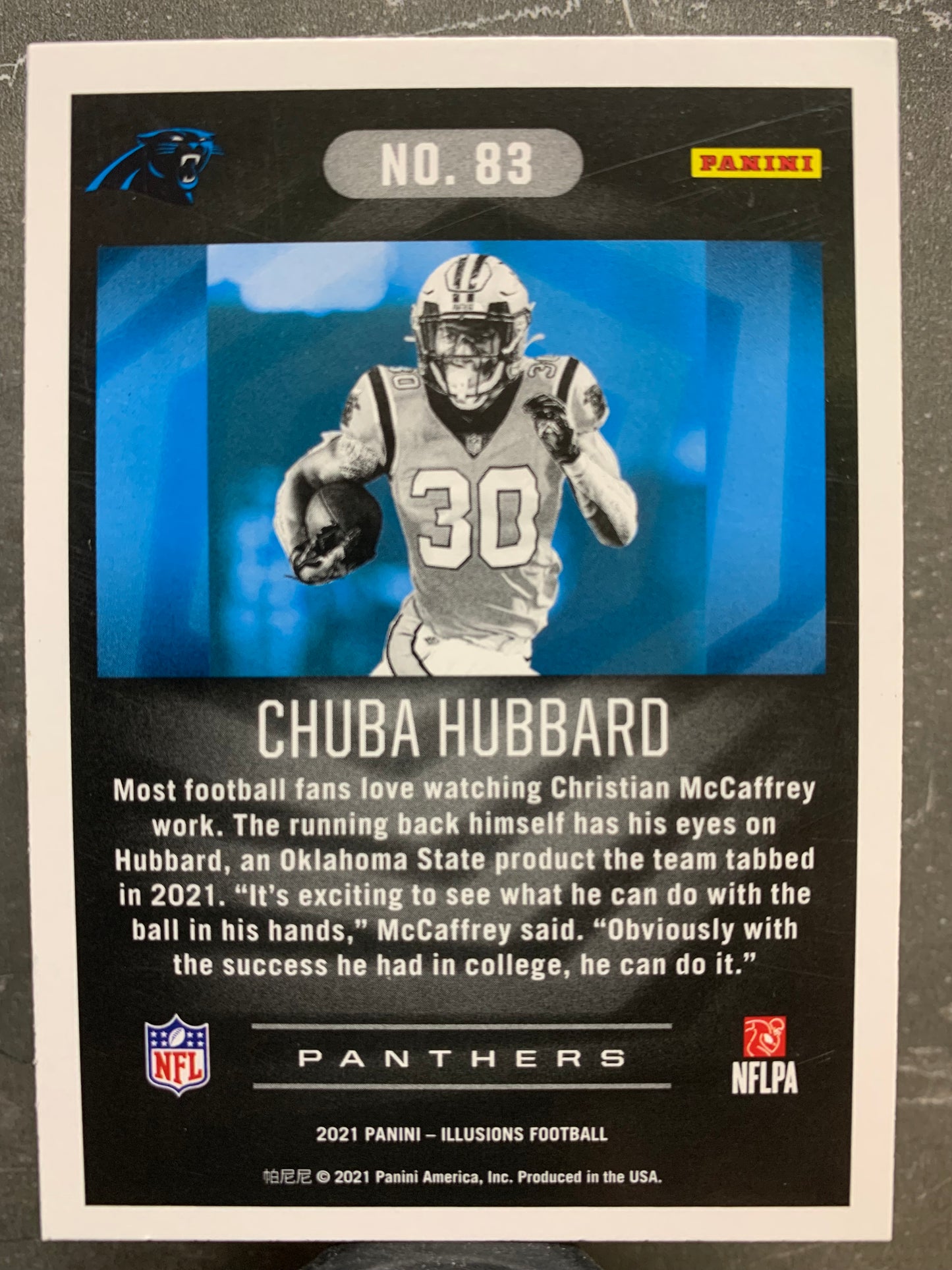 2021 Panini Illusions #83 Sapphire  Chuba Hubbard RC Carolina Panthers