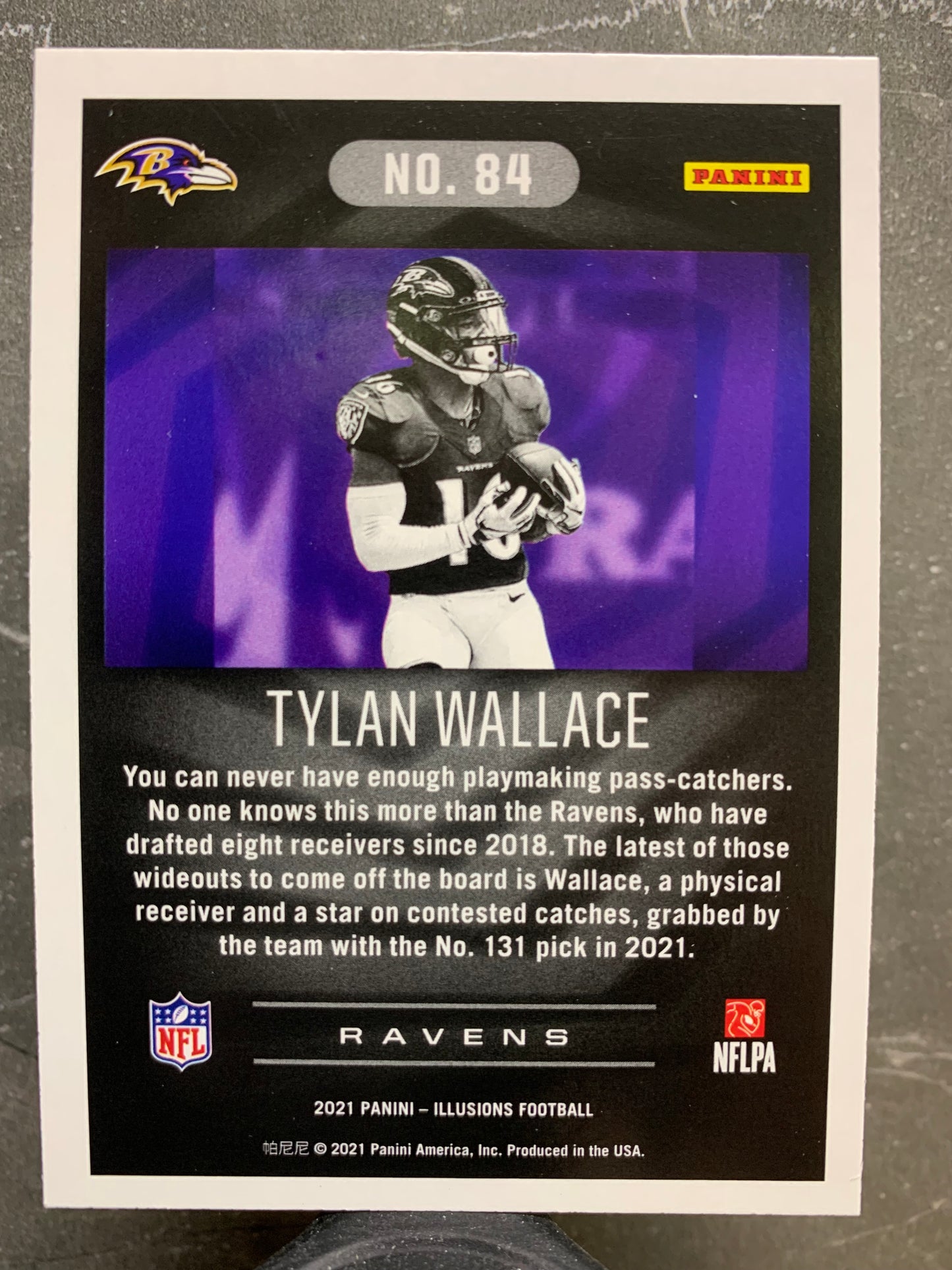 2021 Panini Illusions #84 Sapphire Tylan Wallace RC Baltimore Ravens