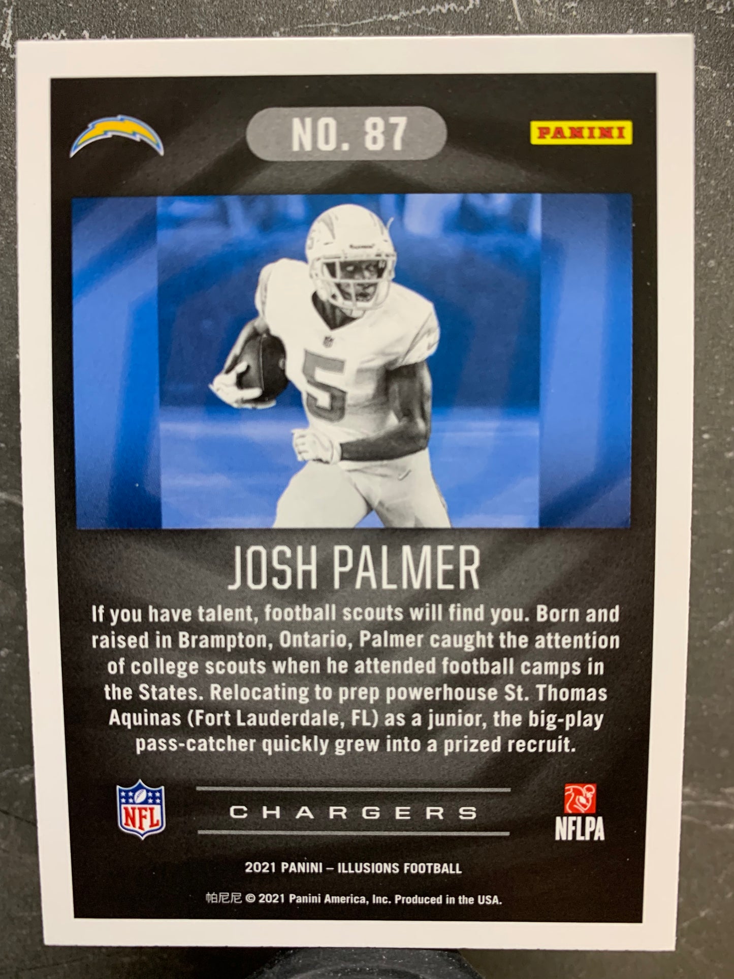 2021 Panini Illusions #87 Josh Palmer RC Los Angeles Chargers