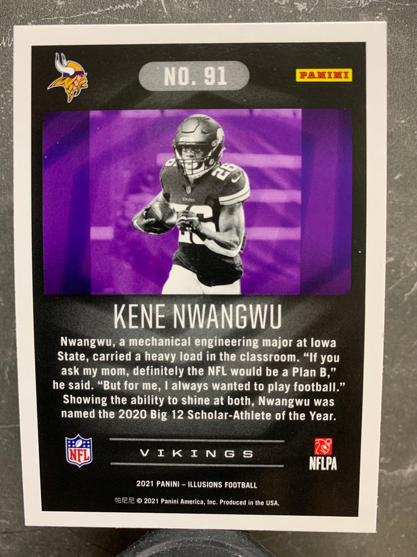 2021 Panini Illusions #91 Sapphire  Kene Nwangwu Minnesota Vikings