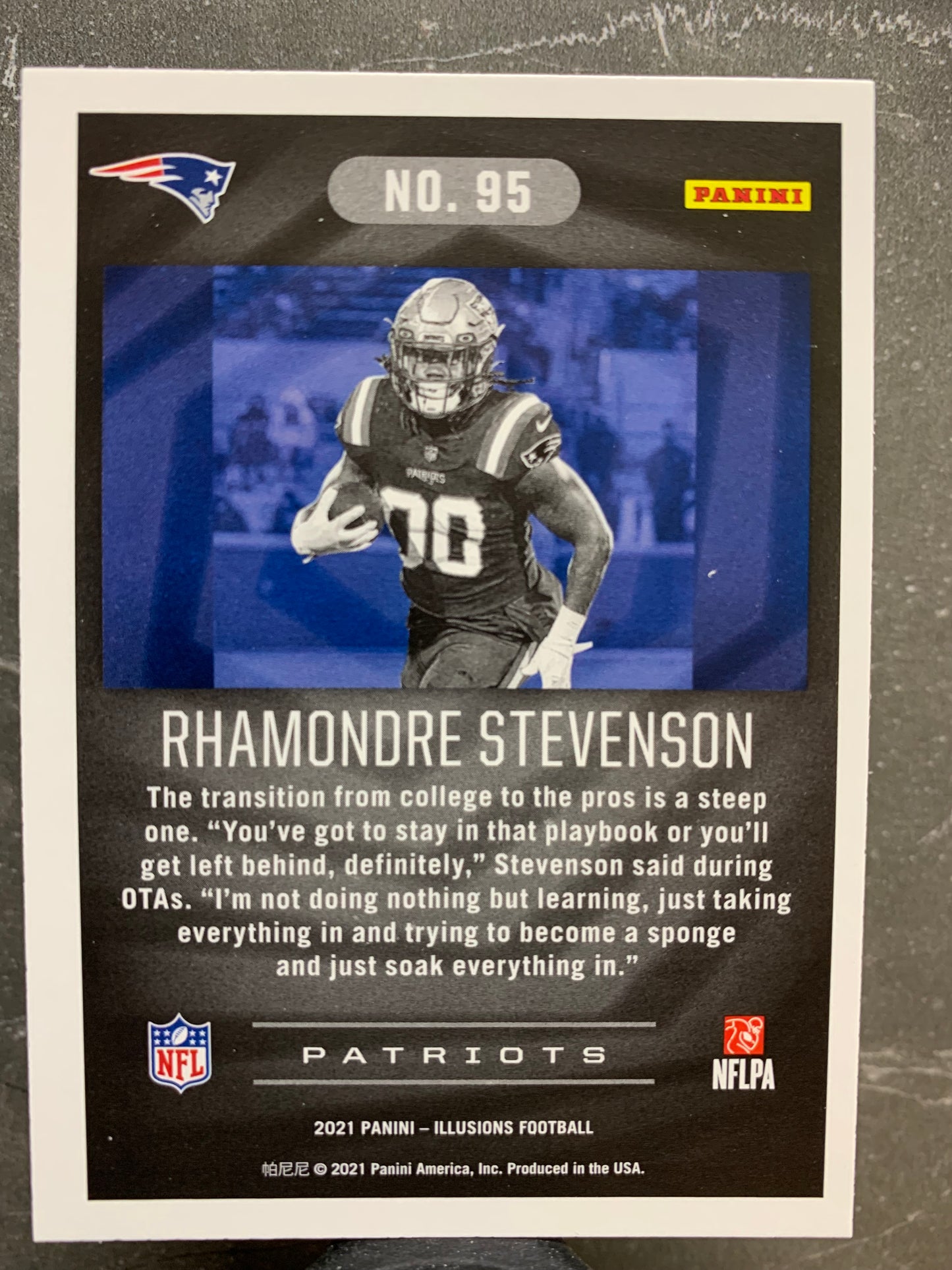 2021 Panini Illusions #95 Rhamondre Stevenson RC New England Patriots