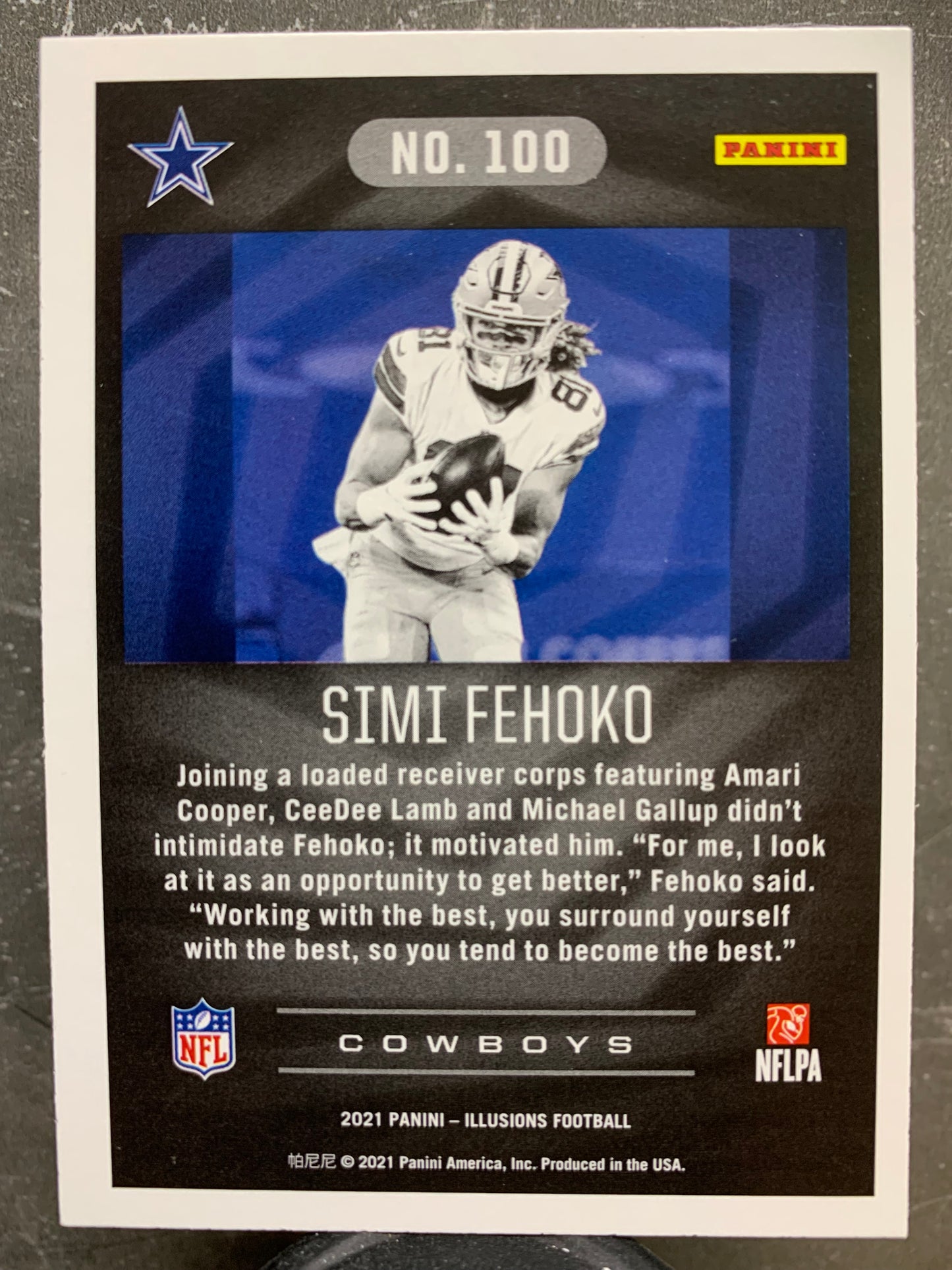 2021 Panini Illusions #100 Simi Fehoko RC Dallas Cowboys