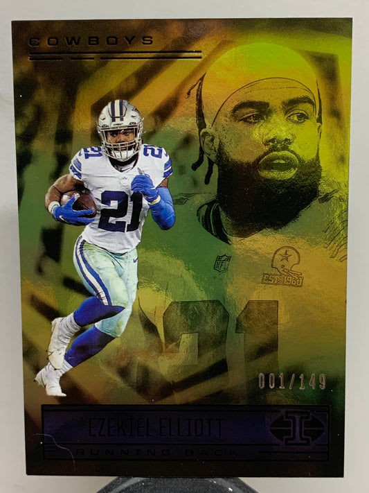 2021 Panini Illusions #47 Yellow Ezekiel Elliott Dallas Cowboys SER 1/149