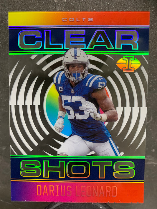 2021 Panini Illusions Clear Shots #5 Sapphire  Darius Leonard Indianapolis Colts