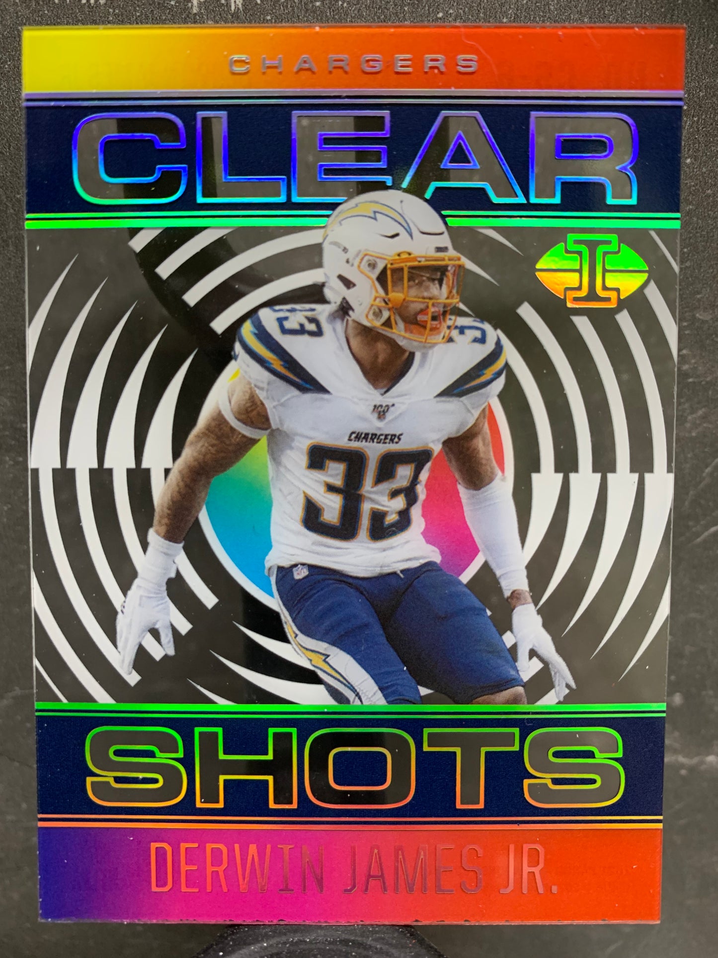 2021 Panini Illusions Clear Shots #6 Sapphire Derwin James Jr. Los Angeles Chargers