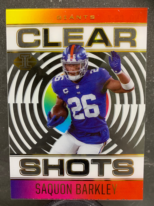 2021 Panini Illusions Clear Shots #7 Saquon Barkley New York Giants