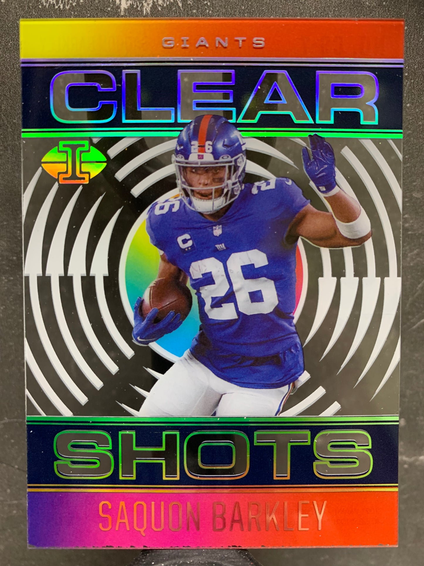 2021 Panini Illusions Clear Shots #7 Sapphire Saquon Barkley New York Giants