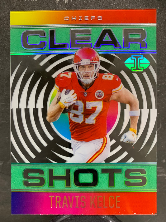 2021 Panini Illusions Clear Shots #9 Emerald Travis Kelce Kansas City Chiefs