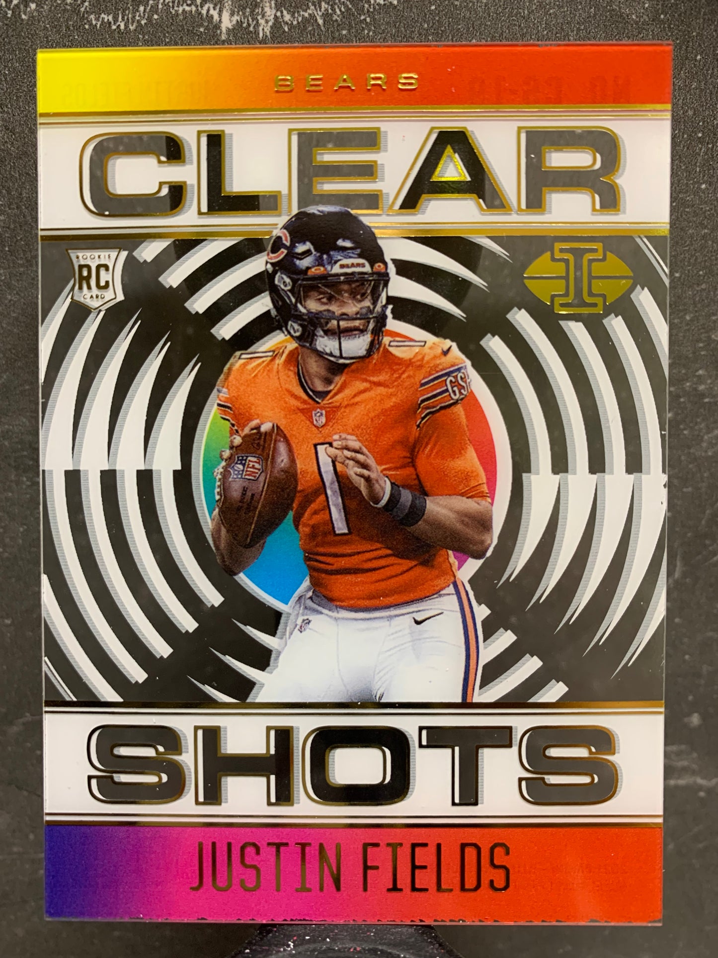 2021 Panini Illusions Clear Shots #19 Justin Fields RC Chicago Bears