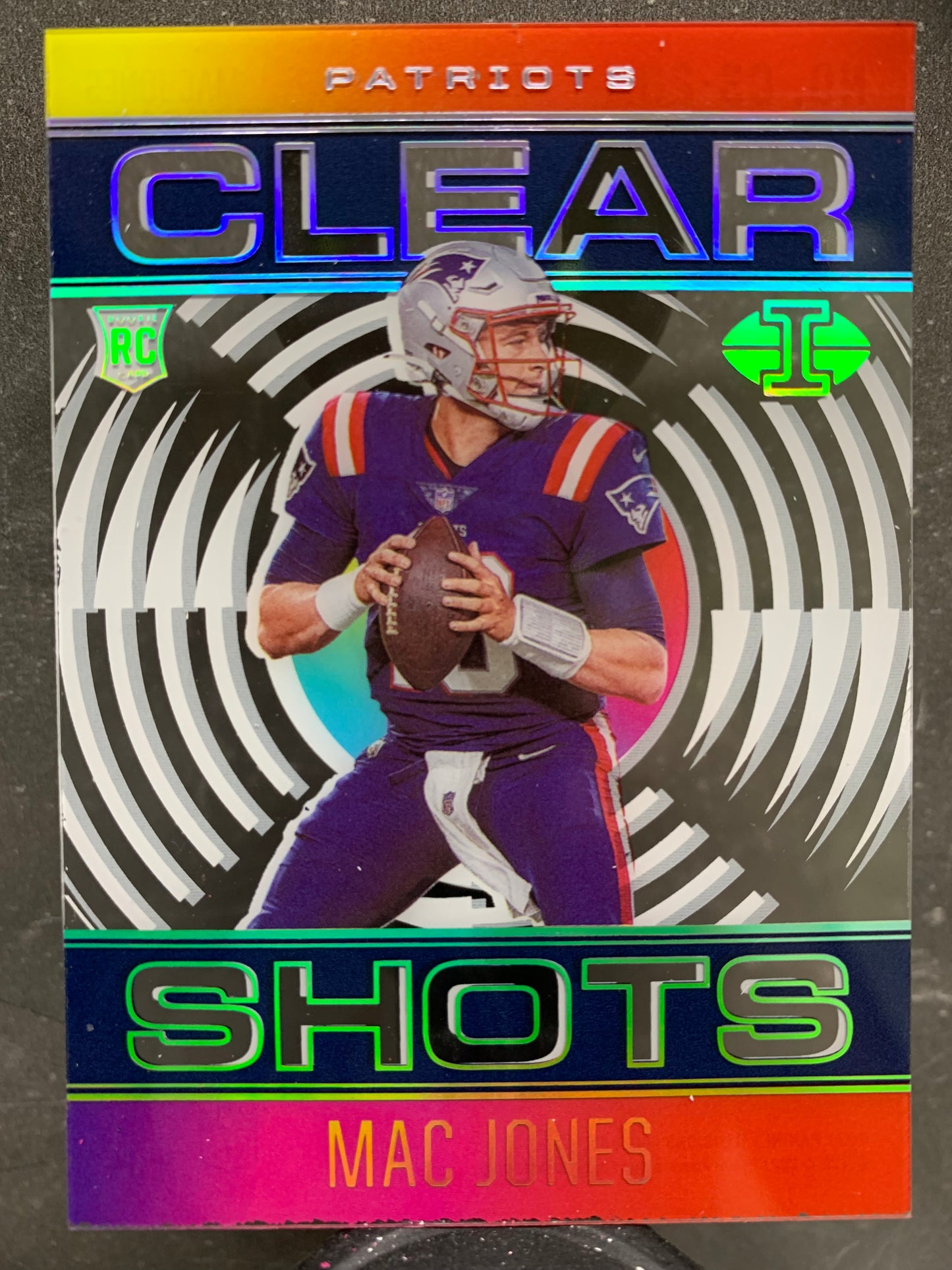 2021 Panini Illusions Clear Shots #20 Sapphire Mac Jones RC New England Patriots