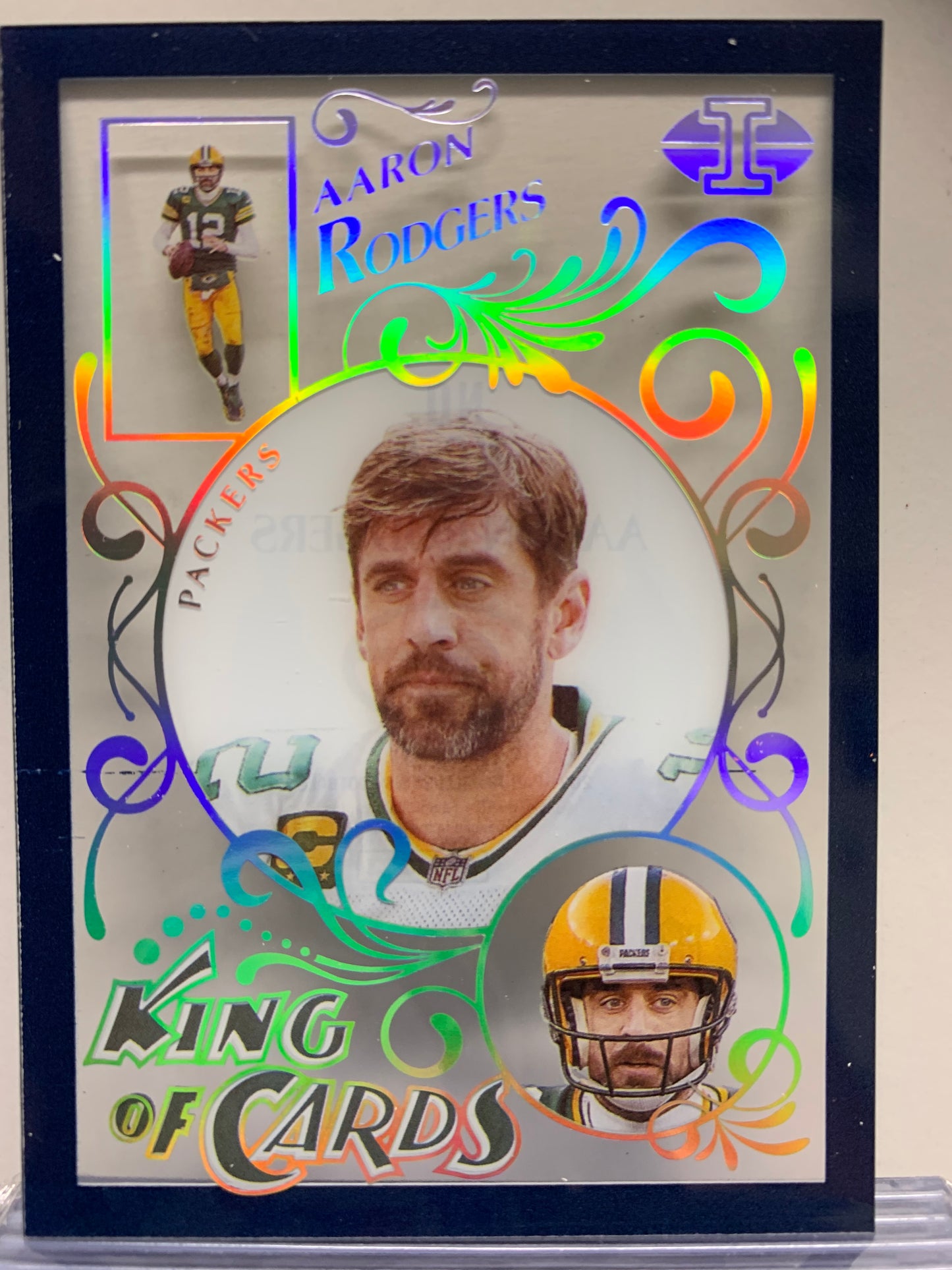 2021 Panini Illusions King of Cards #4 Sapphire Aaron Rodgers Green Bay Packers