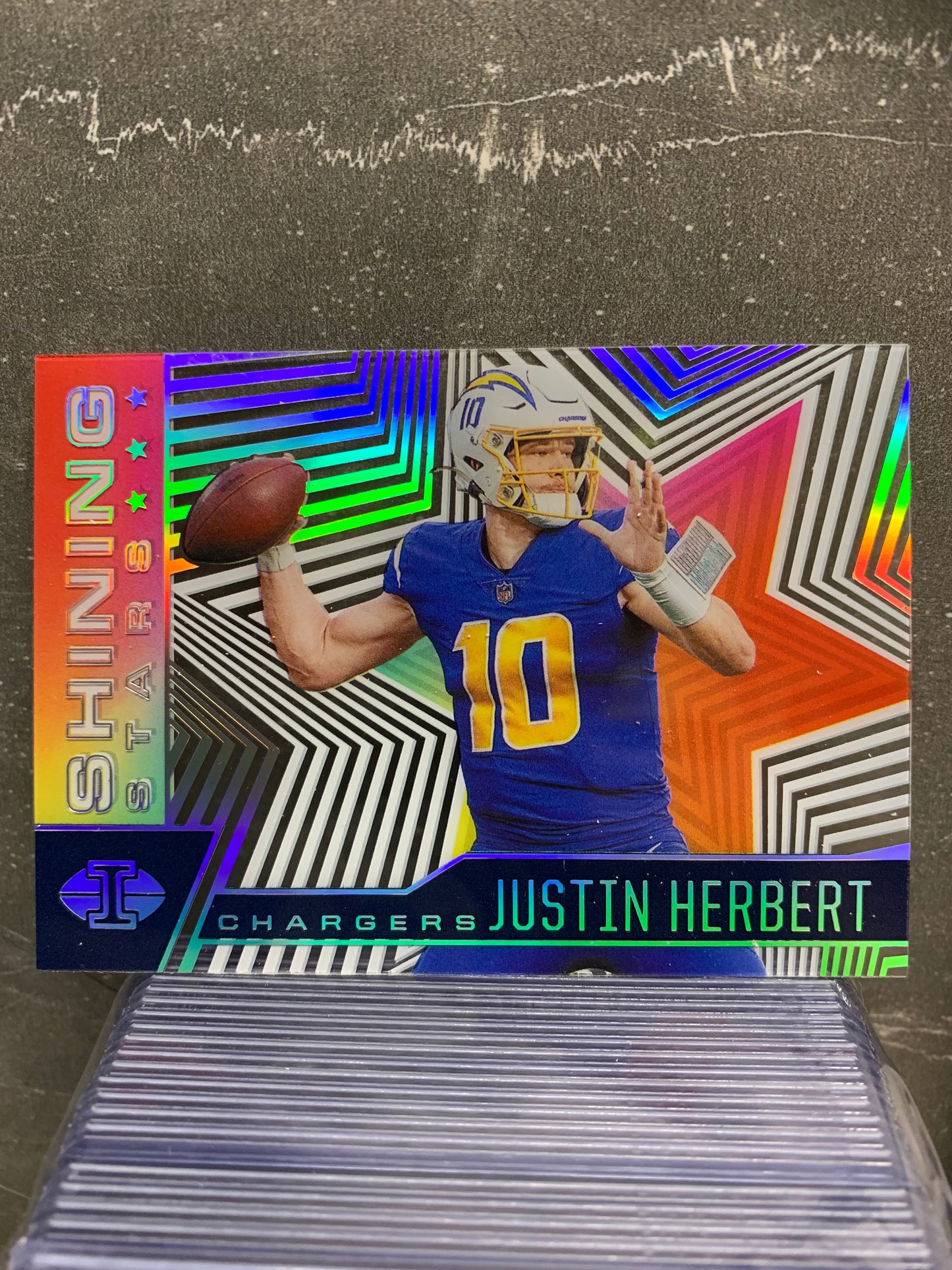 2021 Panini Illusions Shining Stars #8 Sapphire Justin Herbert Los Angeles Chargers