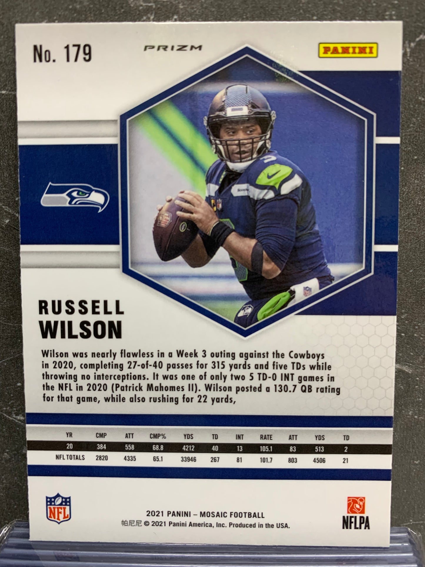 2021 Panini Mosaic Genesis #179 Russell Wilson Seattle Seahawks