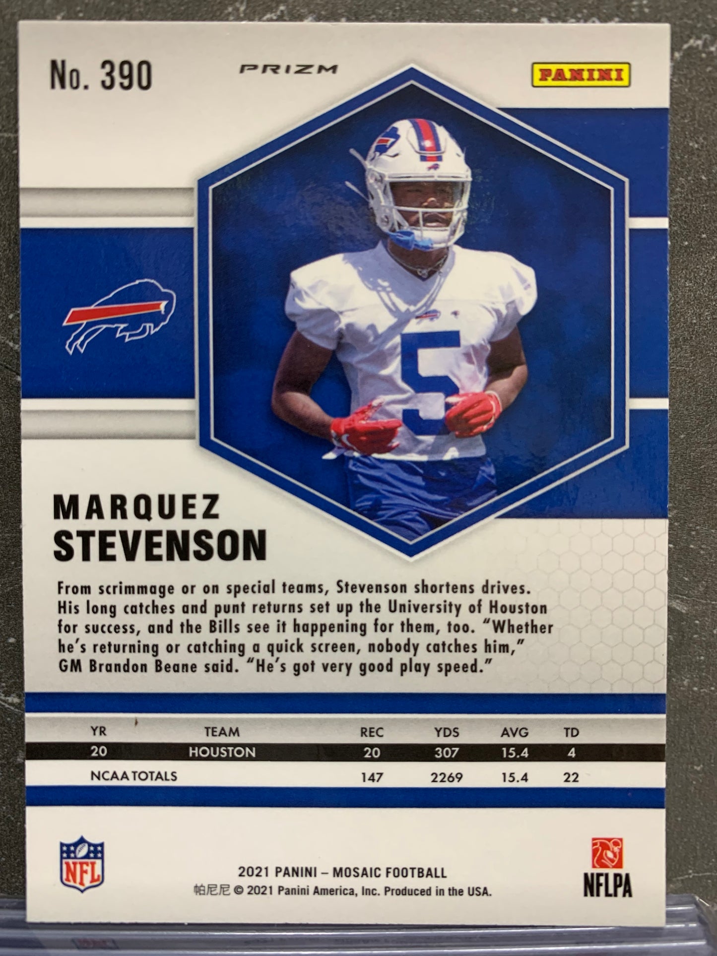 2021 Panini Mosaic Genesis #390 Marquez Stevenson RC Buffalo Bills