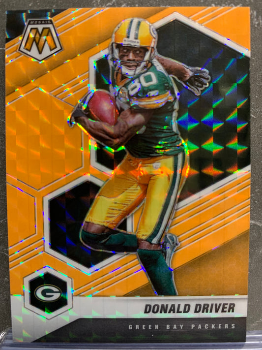 2021 Panini Mosaic Orange Fluorescent #80 Donald Driver Green Bay Packers