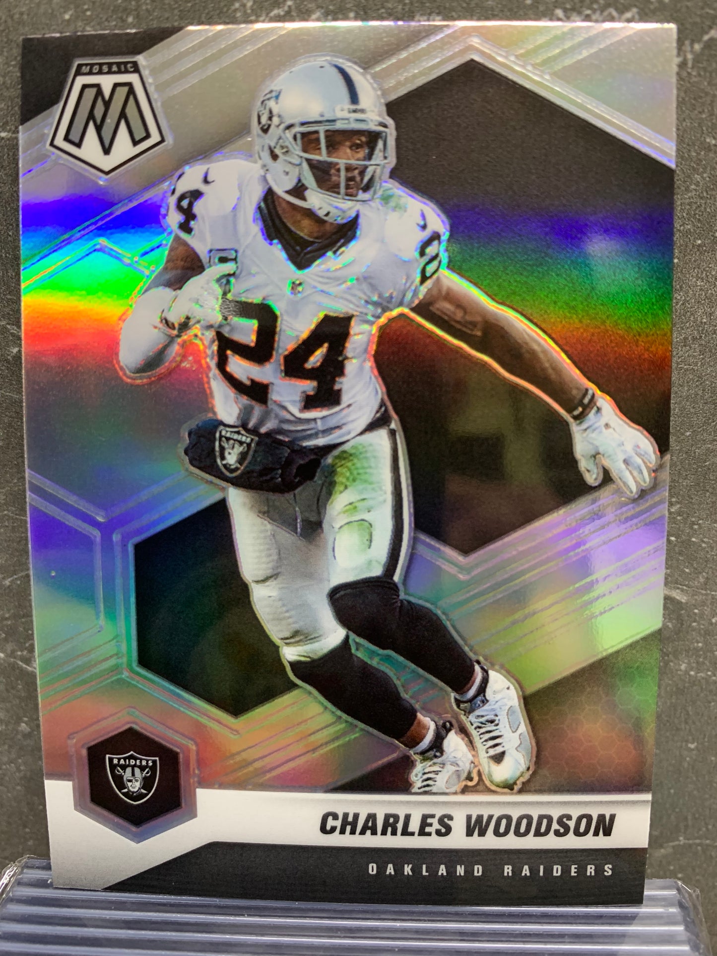 2021 Panini Mosaic Silver #106 Charles Woodson Oakland Raiders