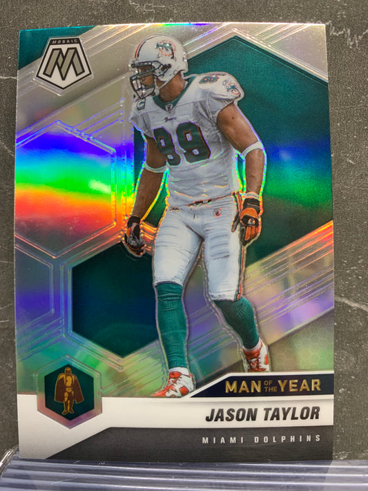 2021 Panini Mosaic Silver #266 Jason Taylor MOY Miami Dolphins