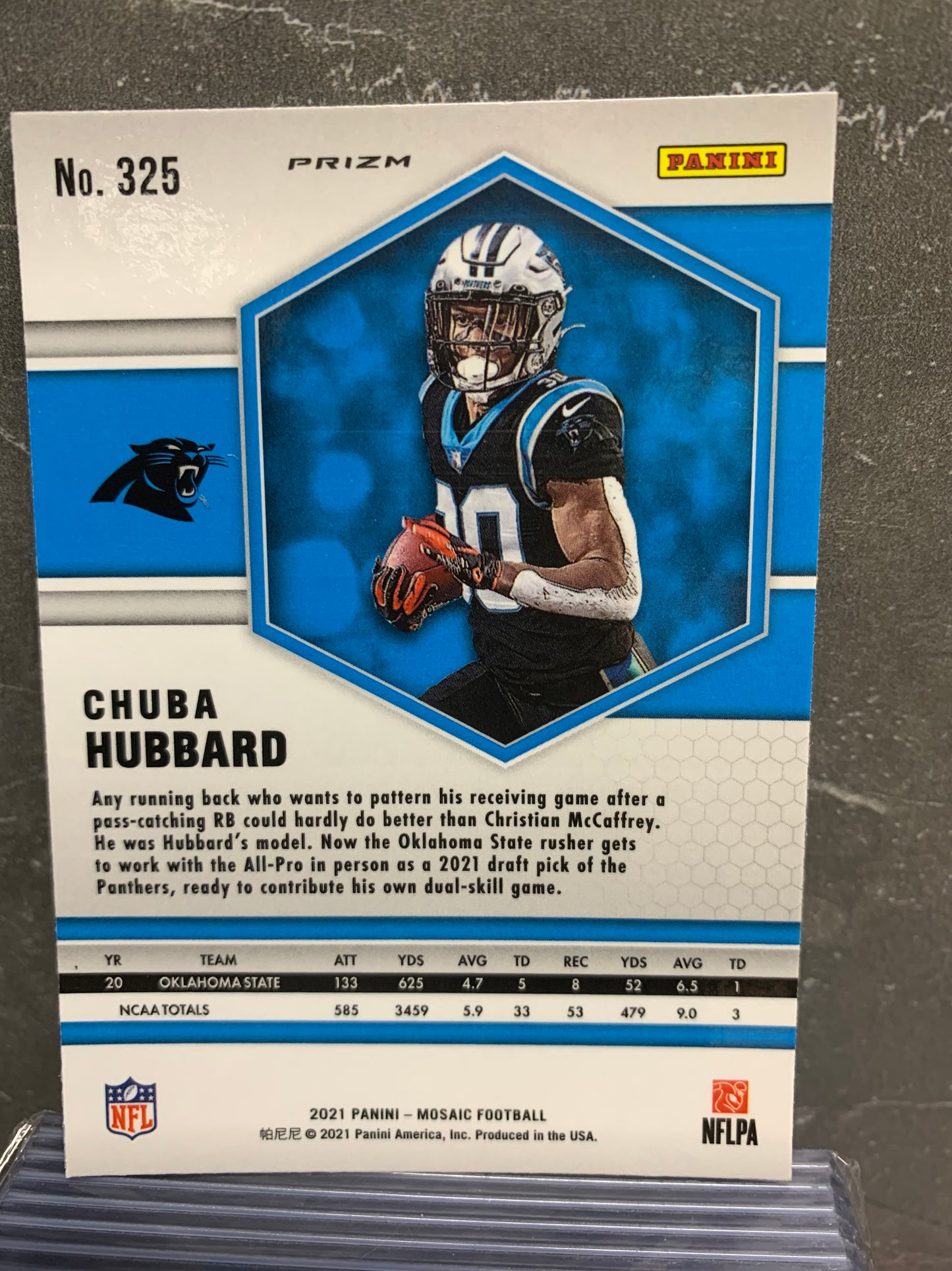 2021 Panini Mosaic Silver #325 Chuba Hubbard Carolina Panthers