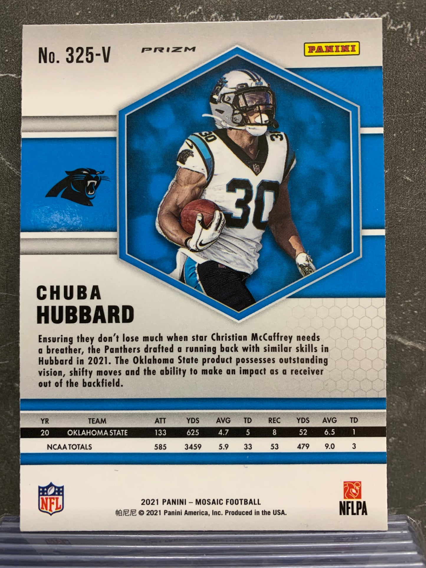 2021 Panini Mosaic Rookie Variations Silver #325-V Chuba Hubbard Carolina Panthers