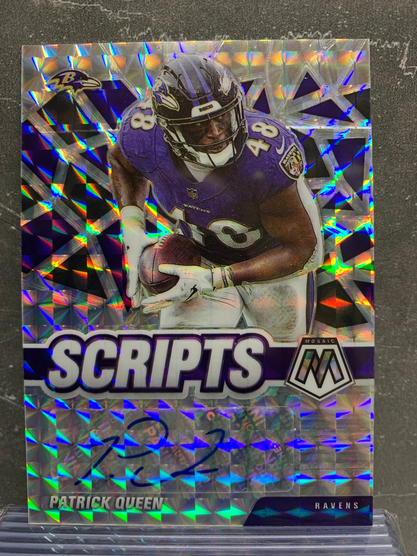 2021 Panini Mosaic Scripts #39 Patrick Queen Baltimore Ravens