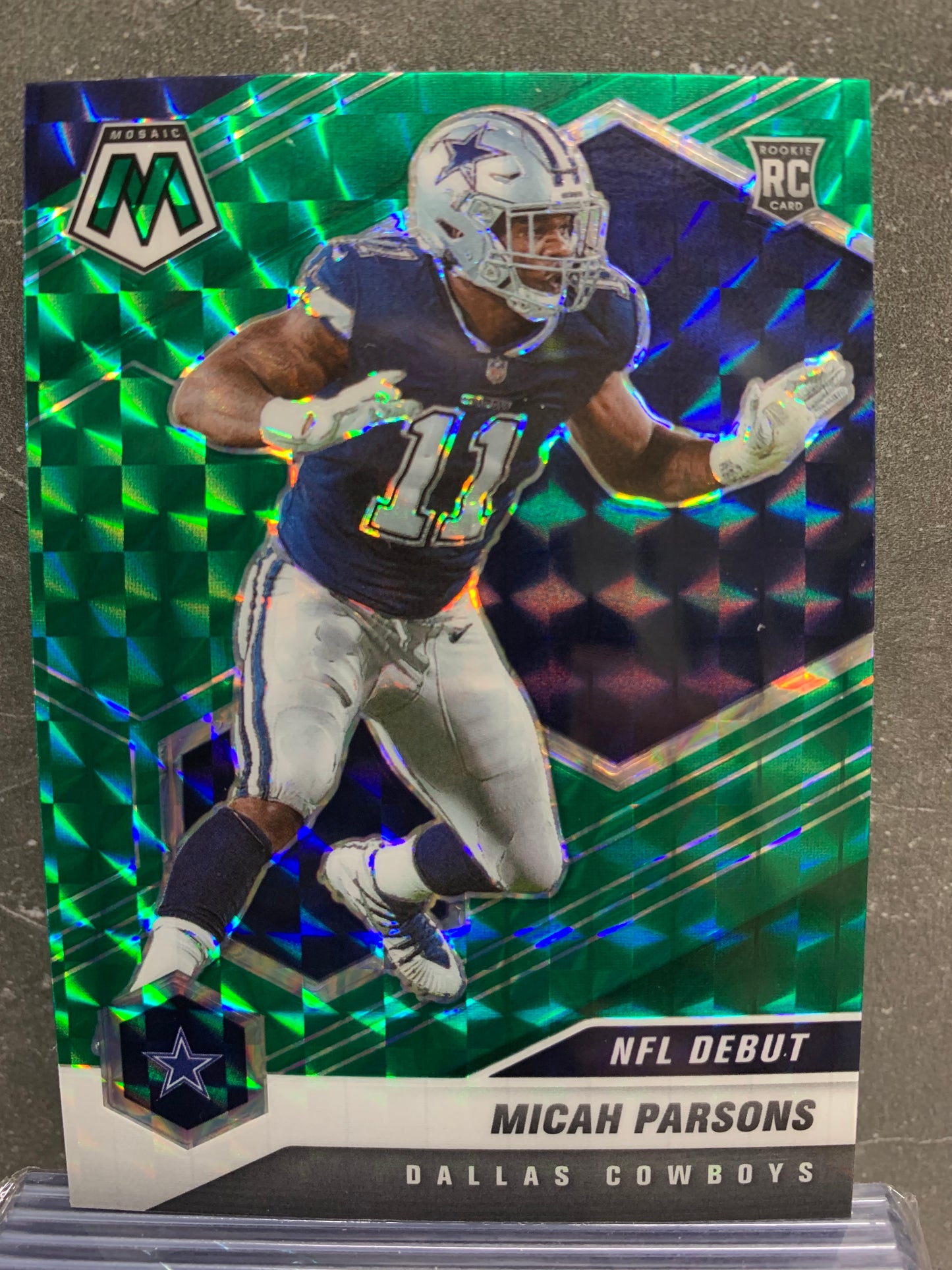 2021 Panini Mosaic Mosaic Green #257 Micah Parsons DEB RC Dallas Cowboys