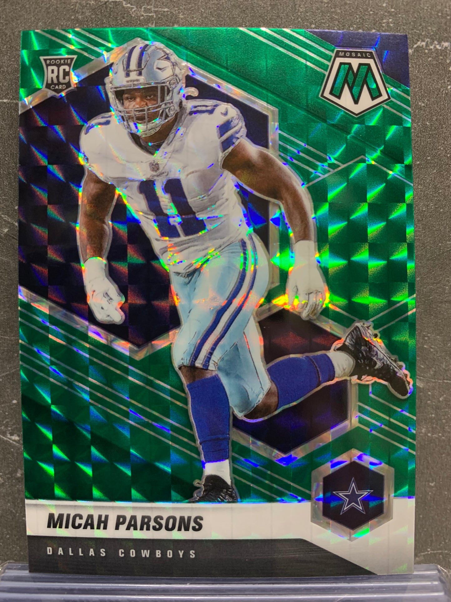 2021 Panini Mosaic Mosaic Green #362 Micah Parsons RC Dallas Cowboys