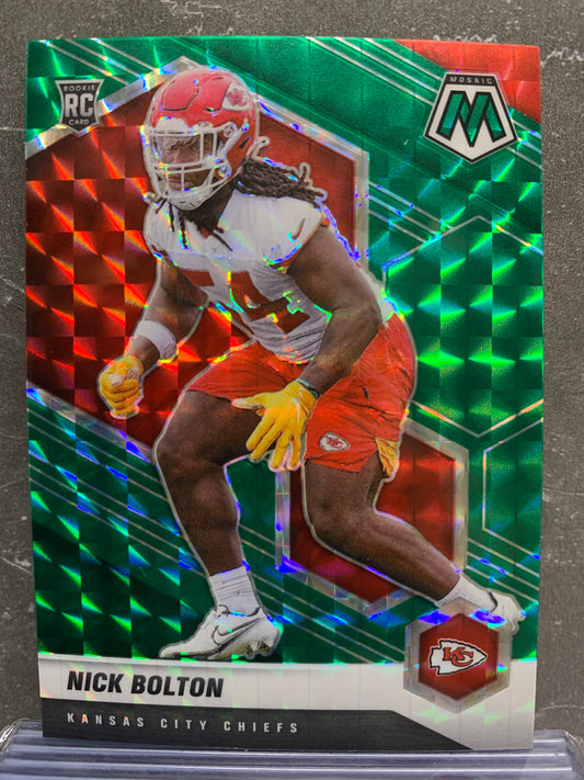 2021 Panini Mosaic Mosaic Green #366 Nick Bolton Kansas City Chiefs