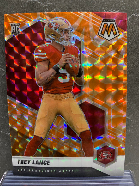 2021 Panini Mosaic Mosaic Reactive Orange #303 Trey Lance RC San Francisco 49ers