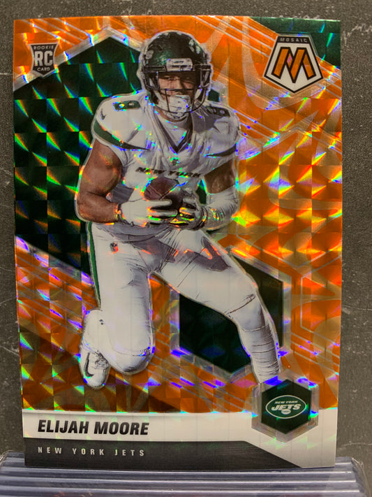 2021 Panini Mosaic Mosaic Reactive Orange #316 Elijah Moore New York Jets