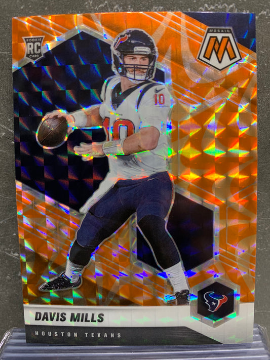 2021 Panini Mosaic Mosaic Reactive Orange #322 Davis Mills Houston Texans