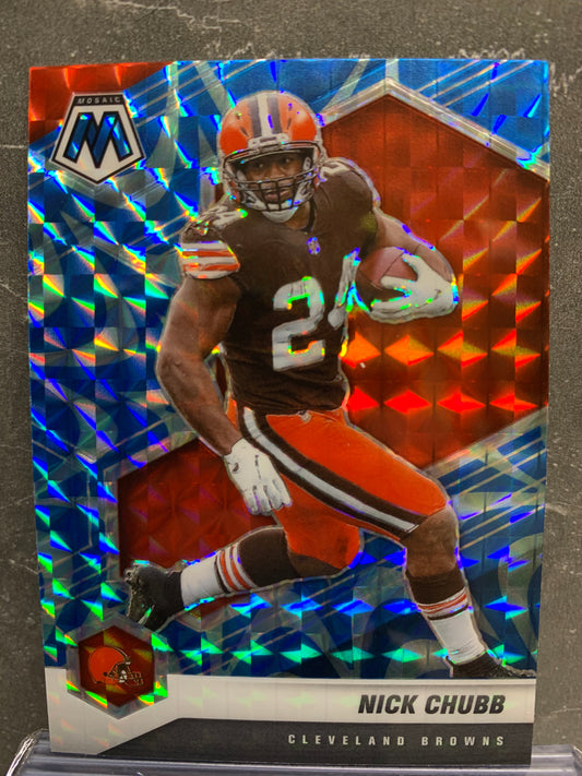 2021 Panini Mosaic Mosaic Reactive Blue #53 Nick Chubb Cleveland Browns