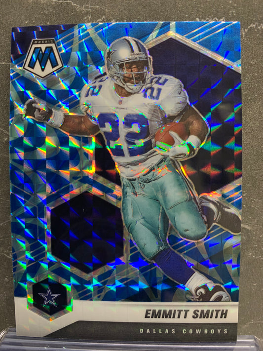 2021 Panini Mosaic Mosaic Reactive Blue #64 Emmitt Smith Dallas Cowboys